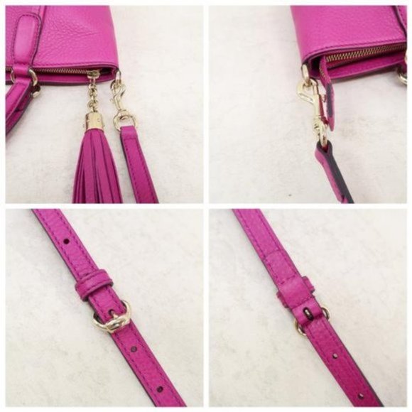 Auth Gucci Soho Small Fuchsia Calfskin Satchel Bag - Picture 6 of 11